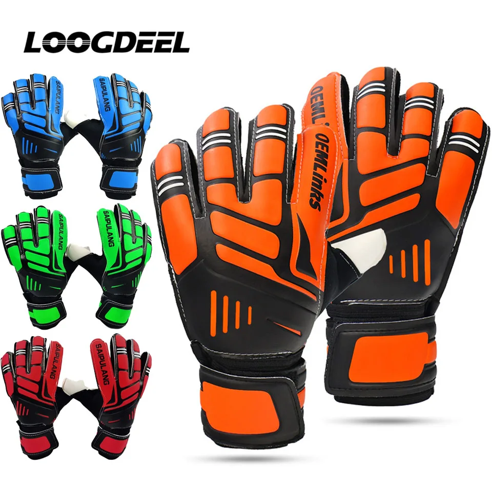 

LOOGDEEL 1 Pair Football Sports Goalkeeper Training Goal Keeper Gloves Children Soccer Adult Goalkeeper Gloves Thickened Latex