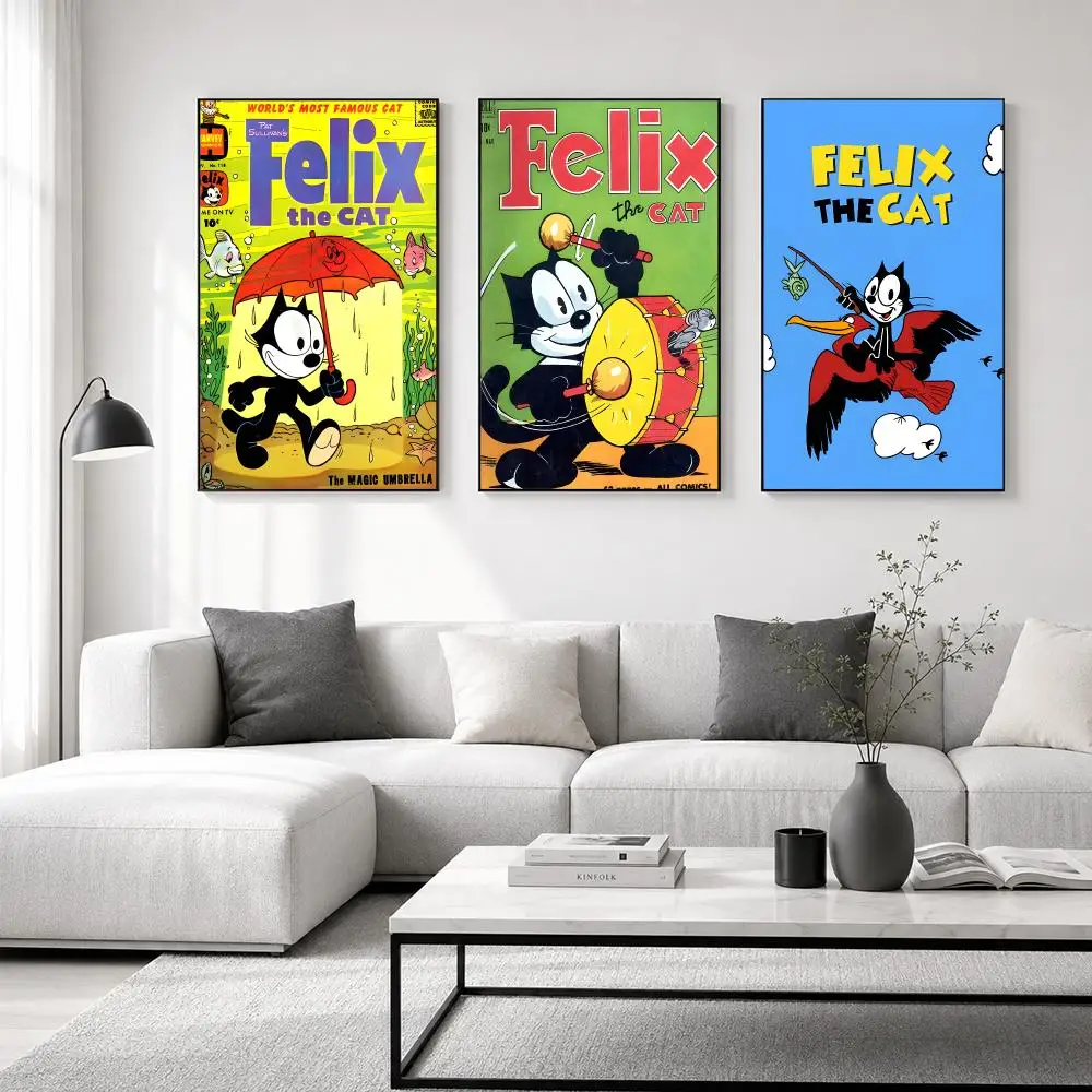 Cartoon Felix The Cat Poster High-definition  poster stickers, suitable for bedroom, living room, home decoration