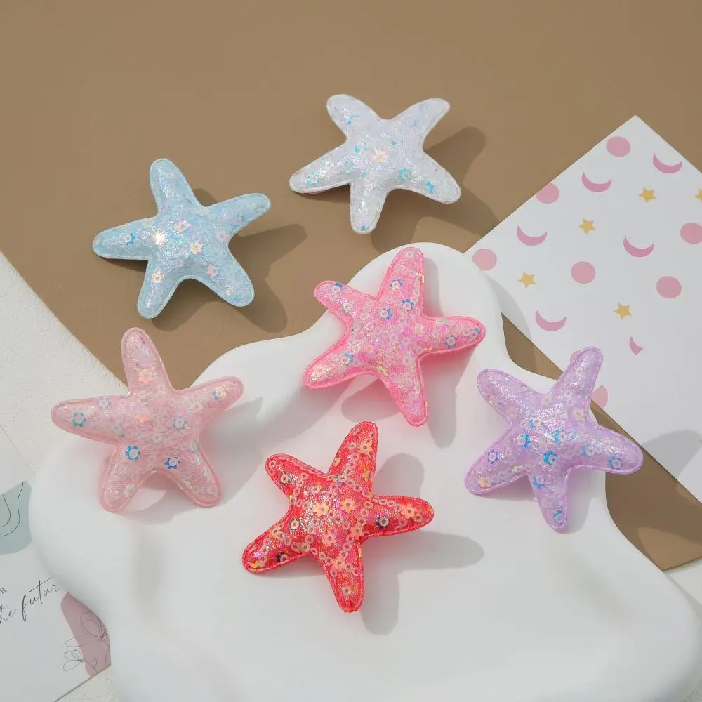 Starfish Hair Clips Sequins Hair Pins Barrettes Glitter Sea Shell Beach Hair Accessories Sea Star Alligator Hair Clips