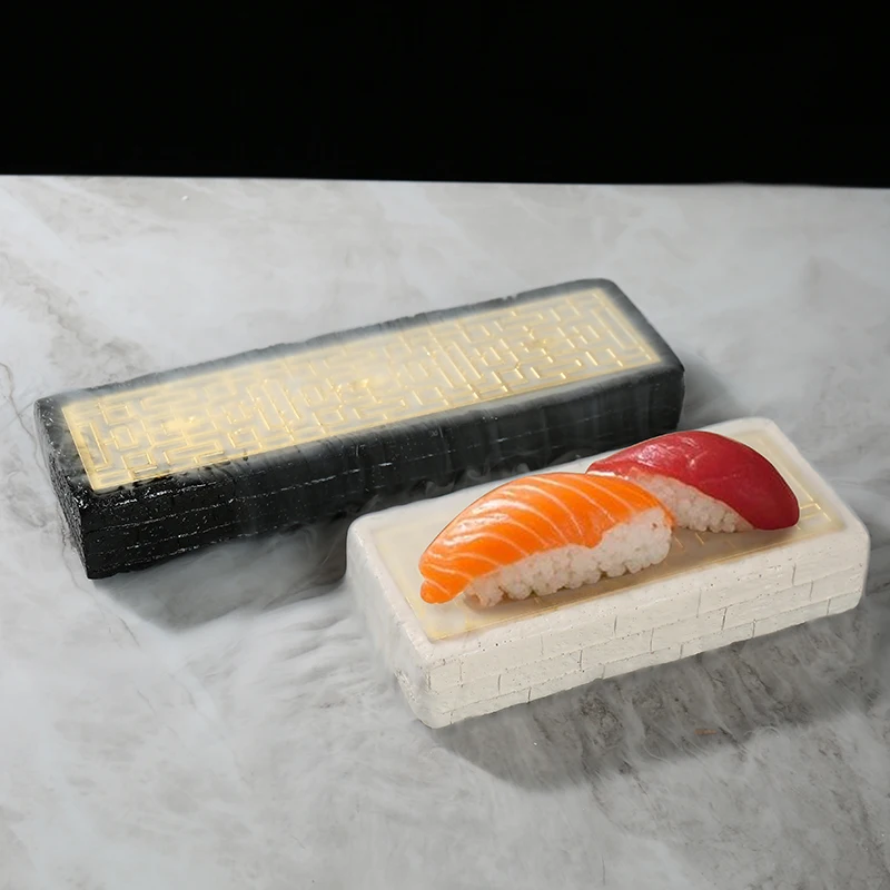Resin Molecular Plate Dry Ice Tableware Restaurant Goose Liver Artistic Conception Plate Salmon Sashimi Seafood Plate Tableware