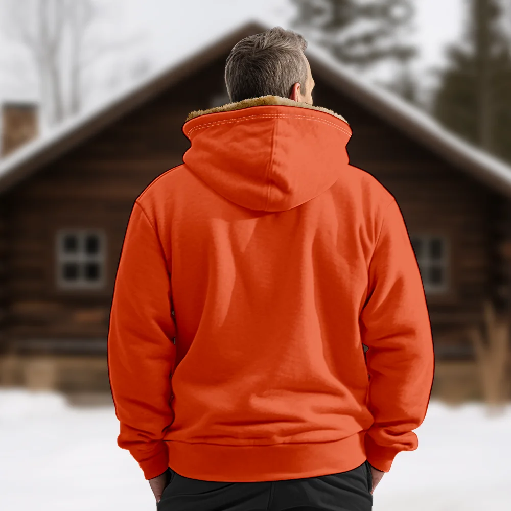 Combinaison de vestes d'hiver pour hommes, vêtements décontractés en coton à motif orange, pardessus gothique pour la maison