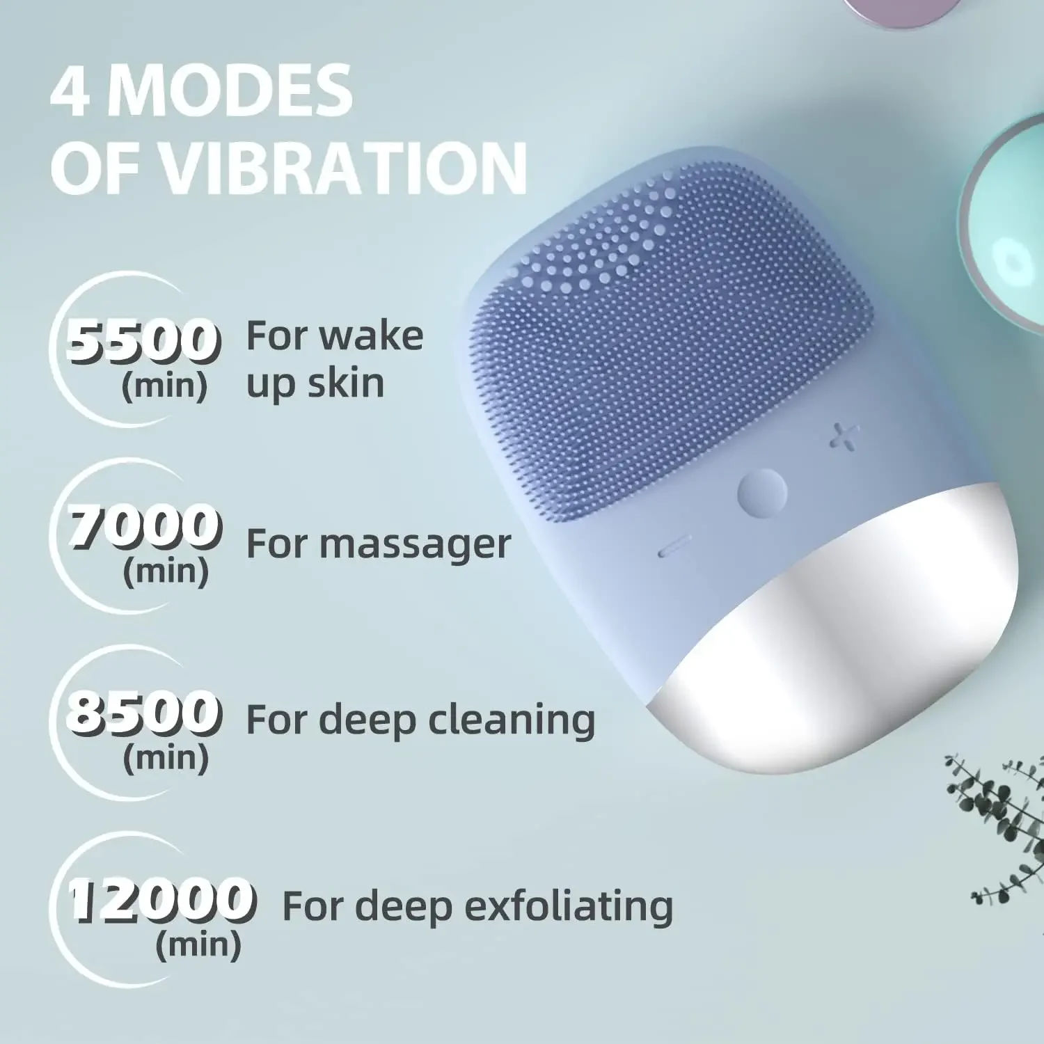 Brosse de nettoyage du visage en silicone, appareil de nettoyage en profondeur de massage par vibration ultrasonique électrique, rechargeable par USB.