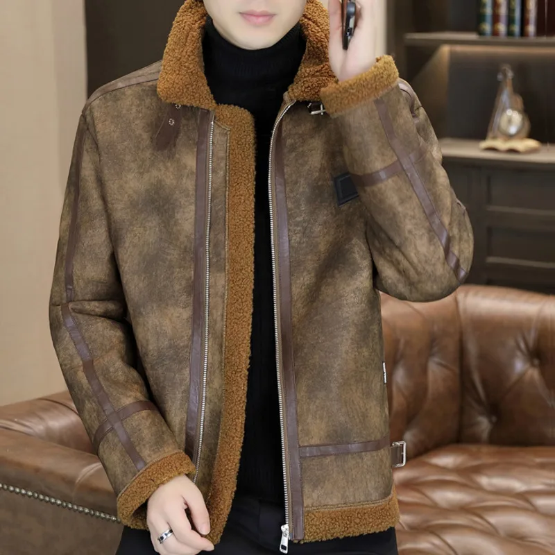 

Vintage Camouflage Men Faux Leather Jacket Coats Jaqueta Masculina Casual Outerwear Windbreaker Top Streetwear Motorcycle Jacket