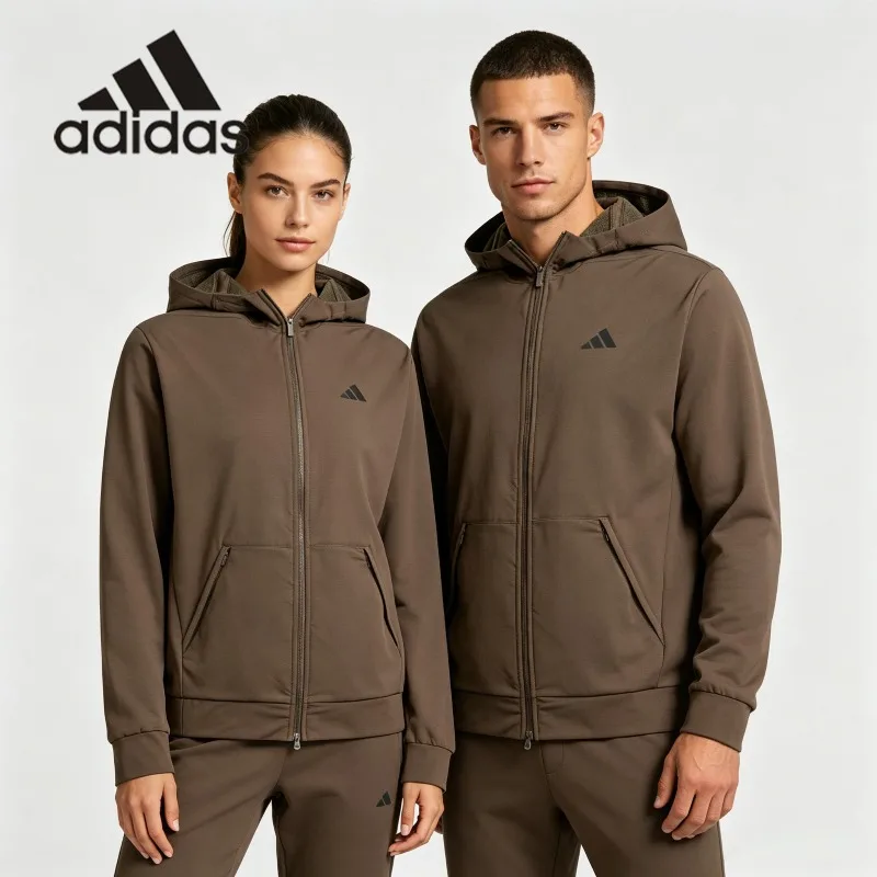 adidas Drawstring Hood Anorak Jacket Spring Multi Pocket Hiking Adjustable OuterwearIX9059 1PCS