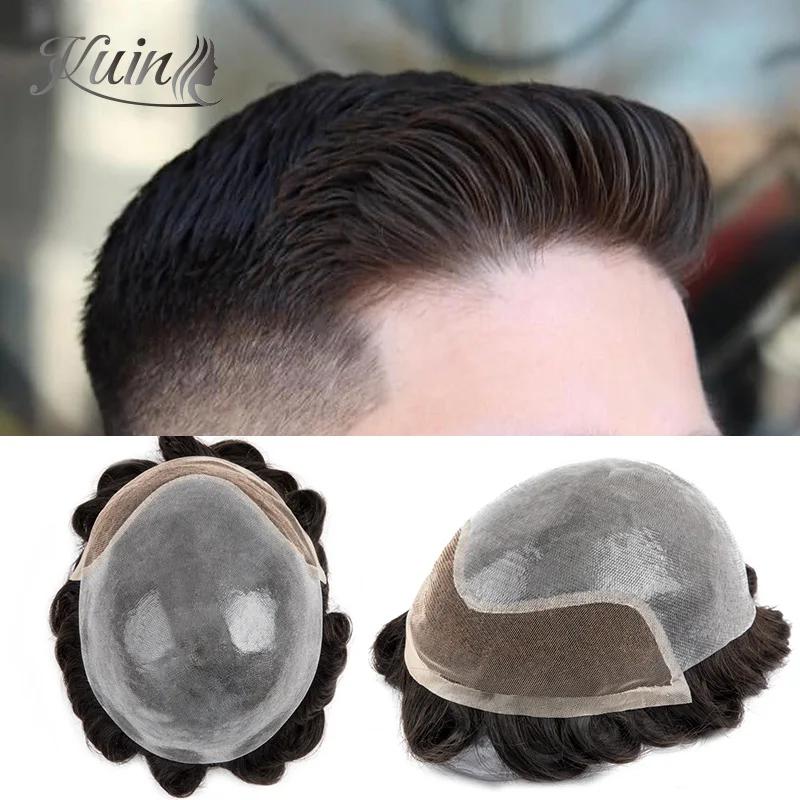 

Front Swiss Lace Toupee Male Hair Prosthesis Vloop Lace PU 0.03-0.04mm Capillary Prosthesis Man Wig Human Hair Men Hair System