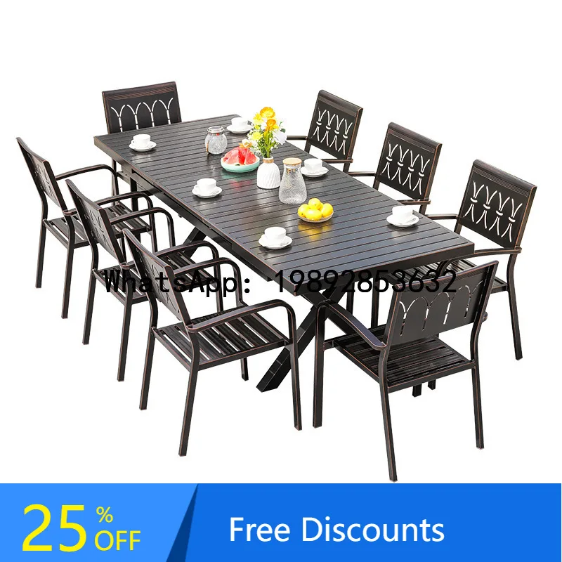 YFY Outdoor Table and Chair Aluminum Alloy Combination Courtyard Outdoor Cast Aluminum Leisure Set Commercial Street Square