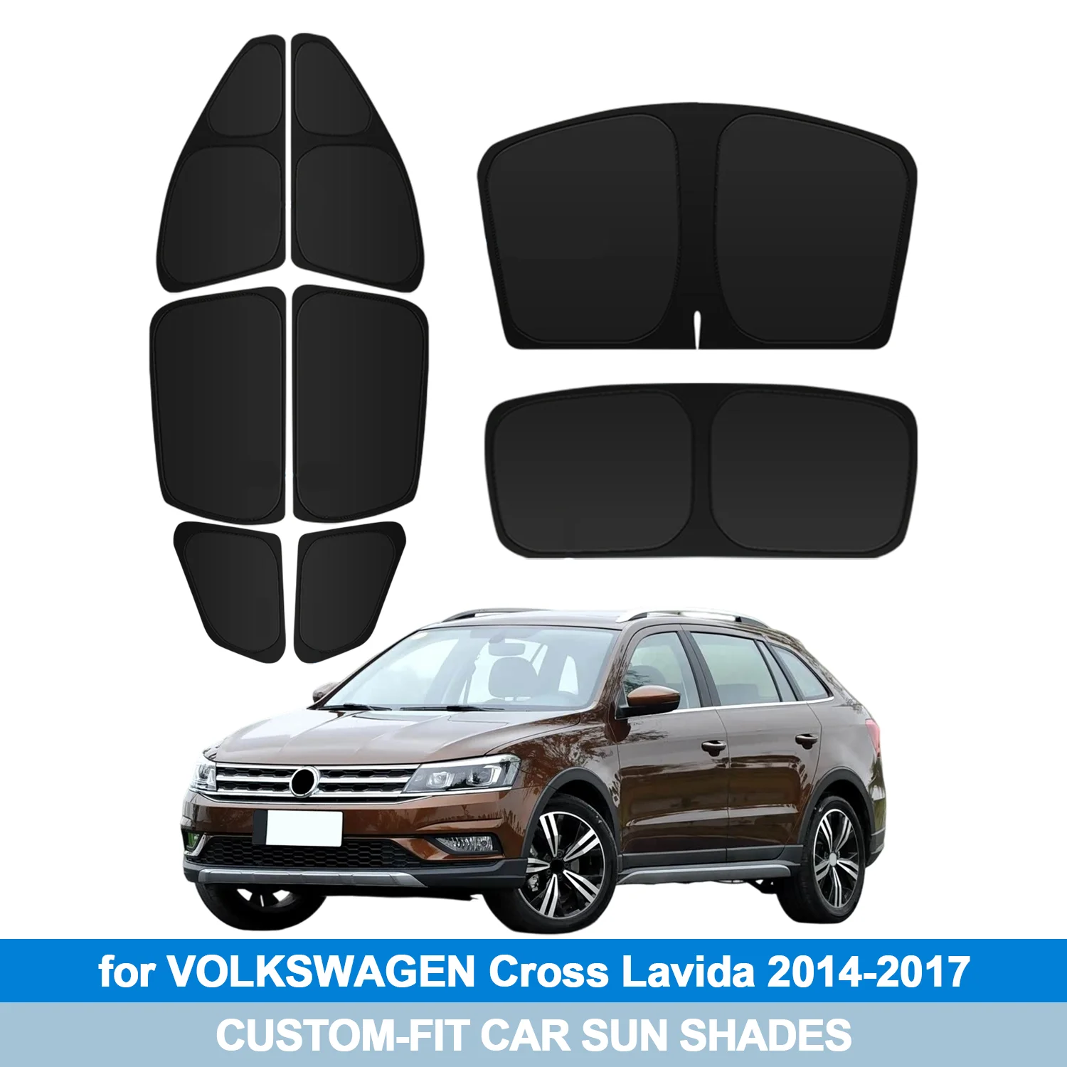 

For VOLKSWAGEN Cross Lavida 2014-2017 Windshield Sun Shade Side Window Shades Cover Sun Visor Shield Privacy Protection Car