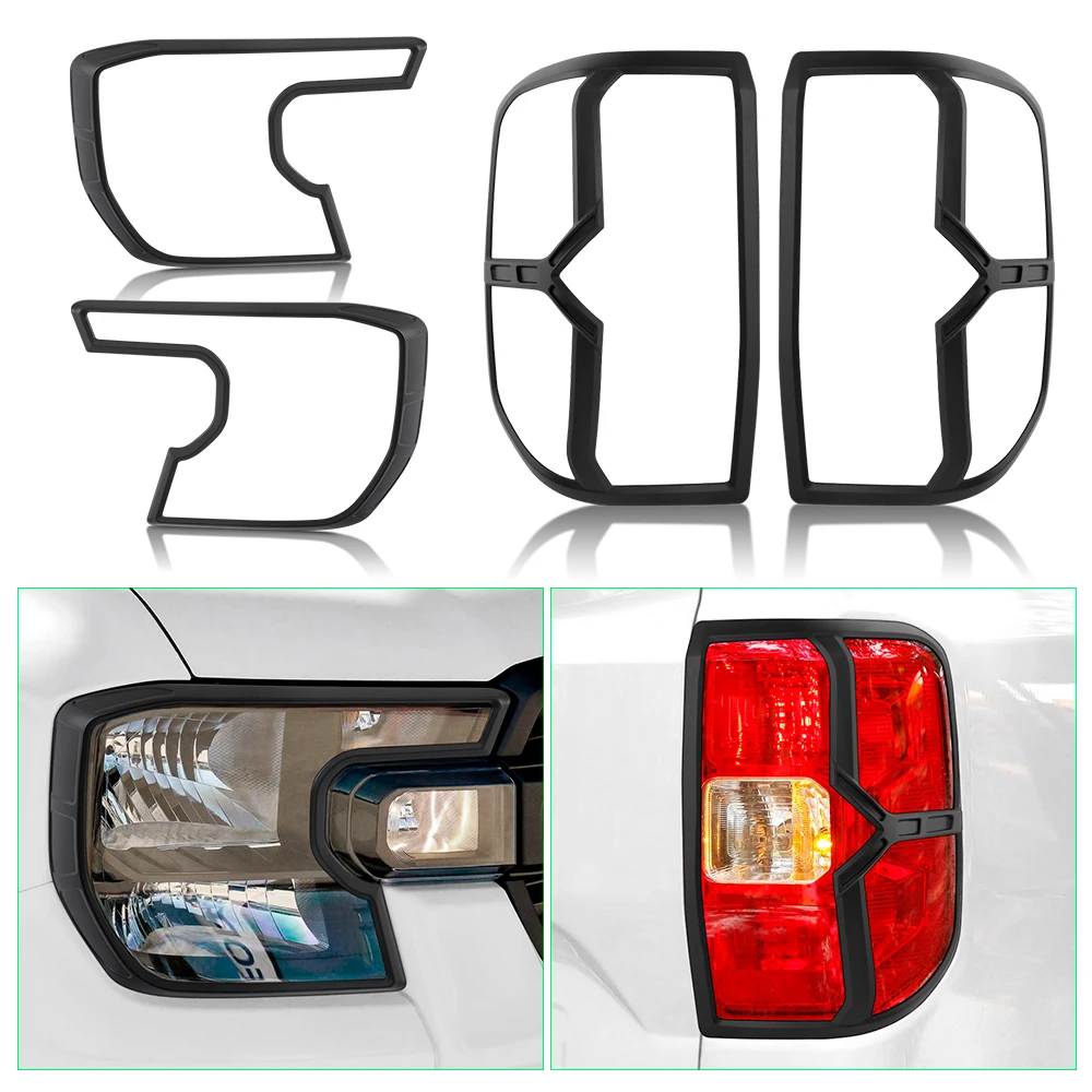 Head Lamp Cover Tail Lights Cover Trim Guard Protector For Ford Ranger T9 2023 2024 XLS XL Rear +Front Light Cover Car Styling