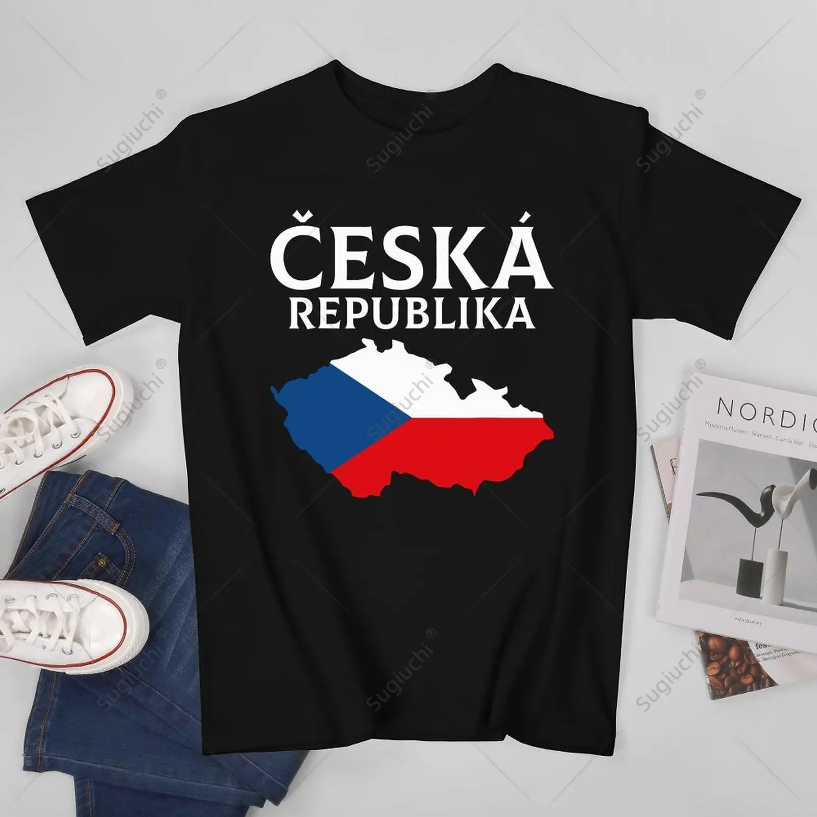 Unisex Men Czech Republic National Day Czech Republic Map Czech Flag Tshirt Tees T Shirts Women Boys 100% Cotton T-Shirt