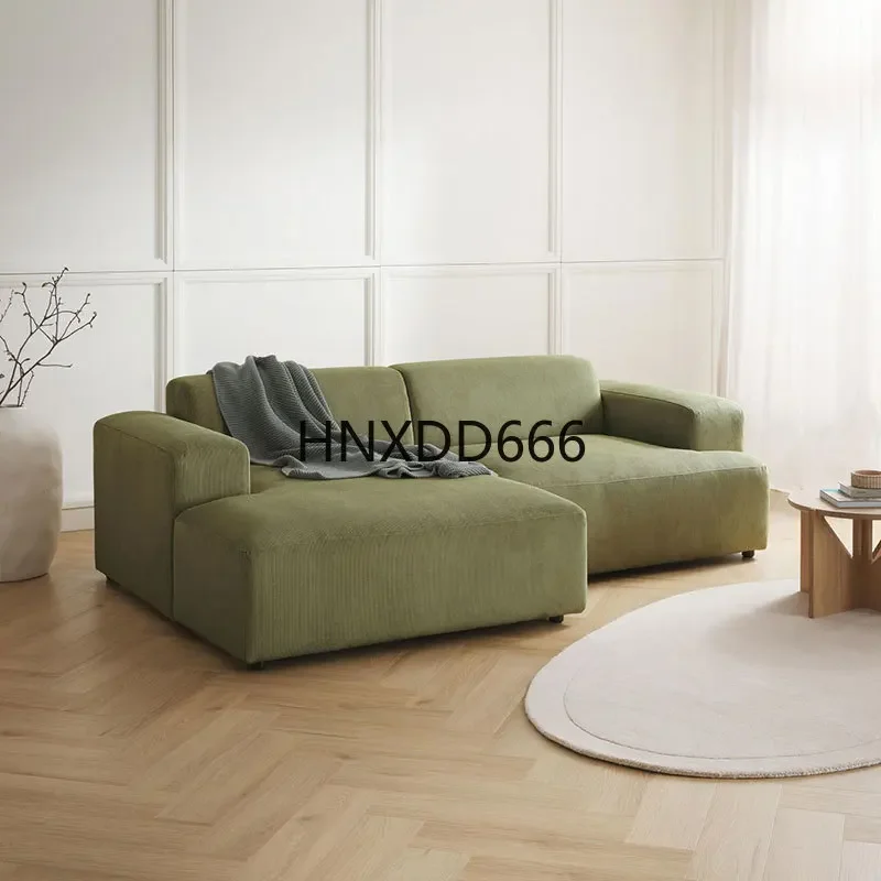 Corduroy Straight Row Sofa for Living Room Combination - Comfortable Couch Set with Modern Design