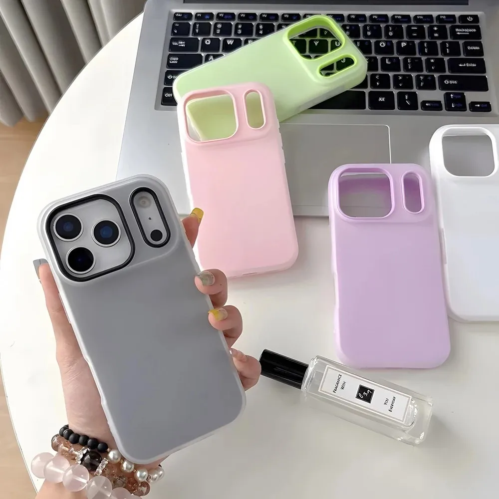 Flower Silicone Matte Candy Color 2 in 1 Phone Case for D-Denims iPhone 17 Air 16e 16 15 14 13 Plus 12 11 Pro X XR Max T-Tears view 3