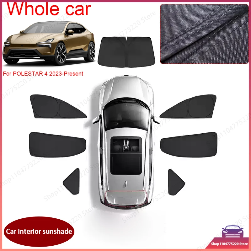 Car Black Window Privacy Sunshade For POLESTAR 4 2023-Present Auto Anti-UV Heat Insulation Protect Cover Interior Accessory