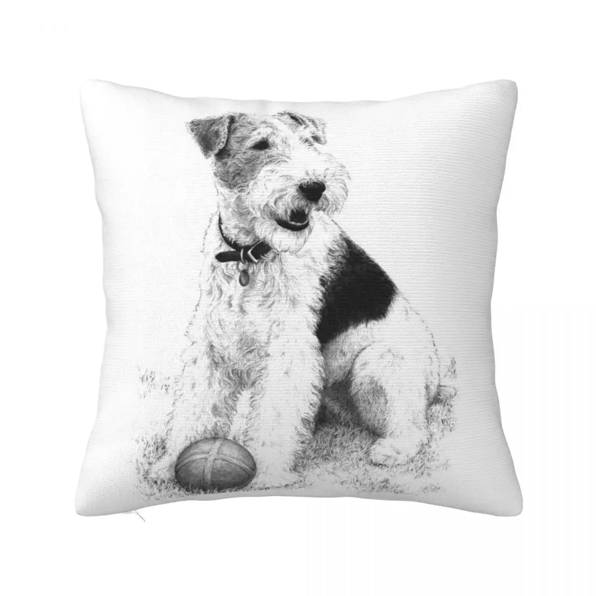 Wire Fox Terrier Dog Pillow Cover Black and White Cushion Cover Pattern Pillow Case Pillowcases For Chair Sofa Home Decoration