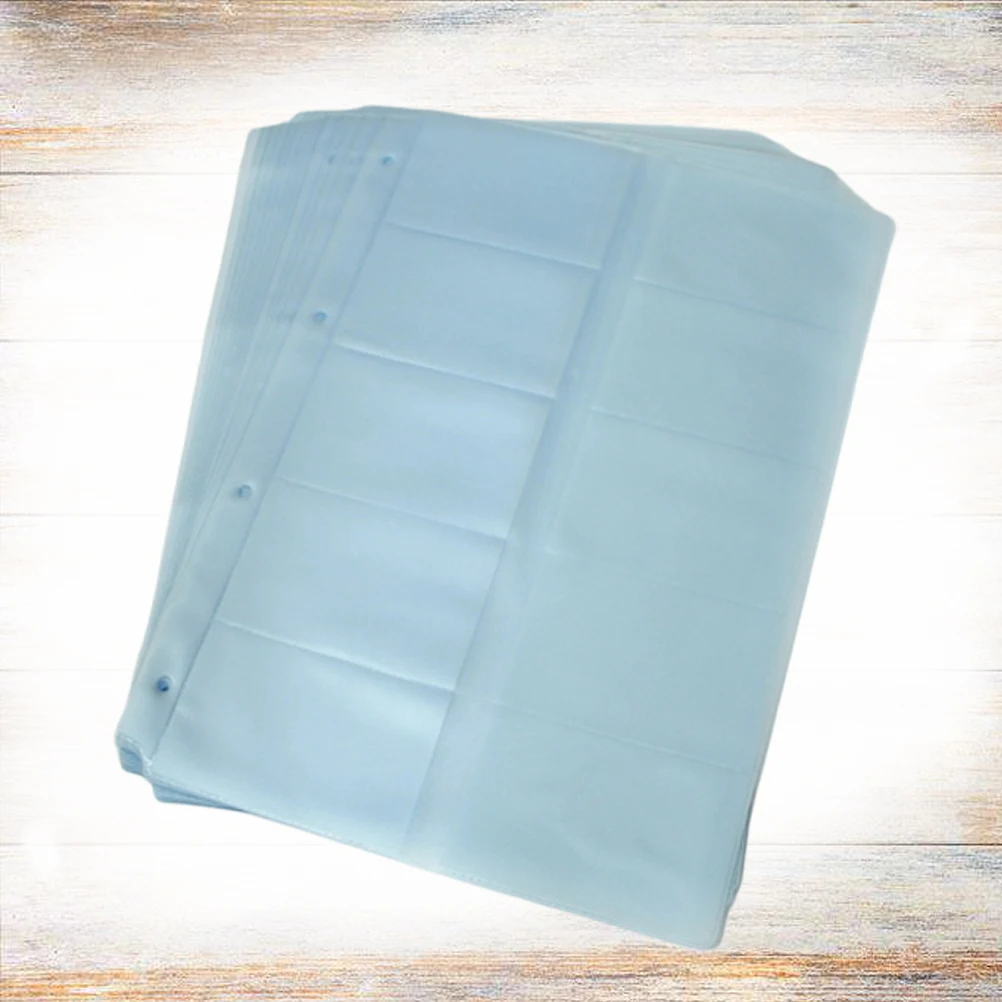 24 Pcs A4 Business Card Book Transparent Pockets Paper Holder Collection Bag Waterproof Loose Leaf File Sheet Storage