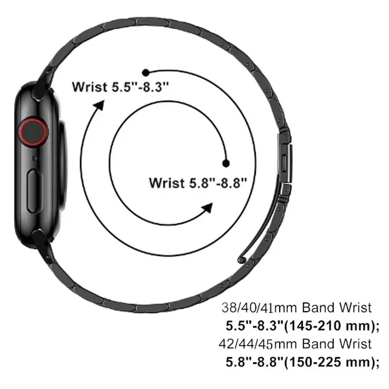 Cinturino in acciaio inossidabile per cinturino Apple Watch 44mm 45mm bracciale a maglie in metallo 38-42-40mm-41mm serie iWatch 8 7 6 5 4 3 se