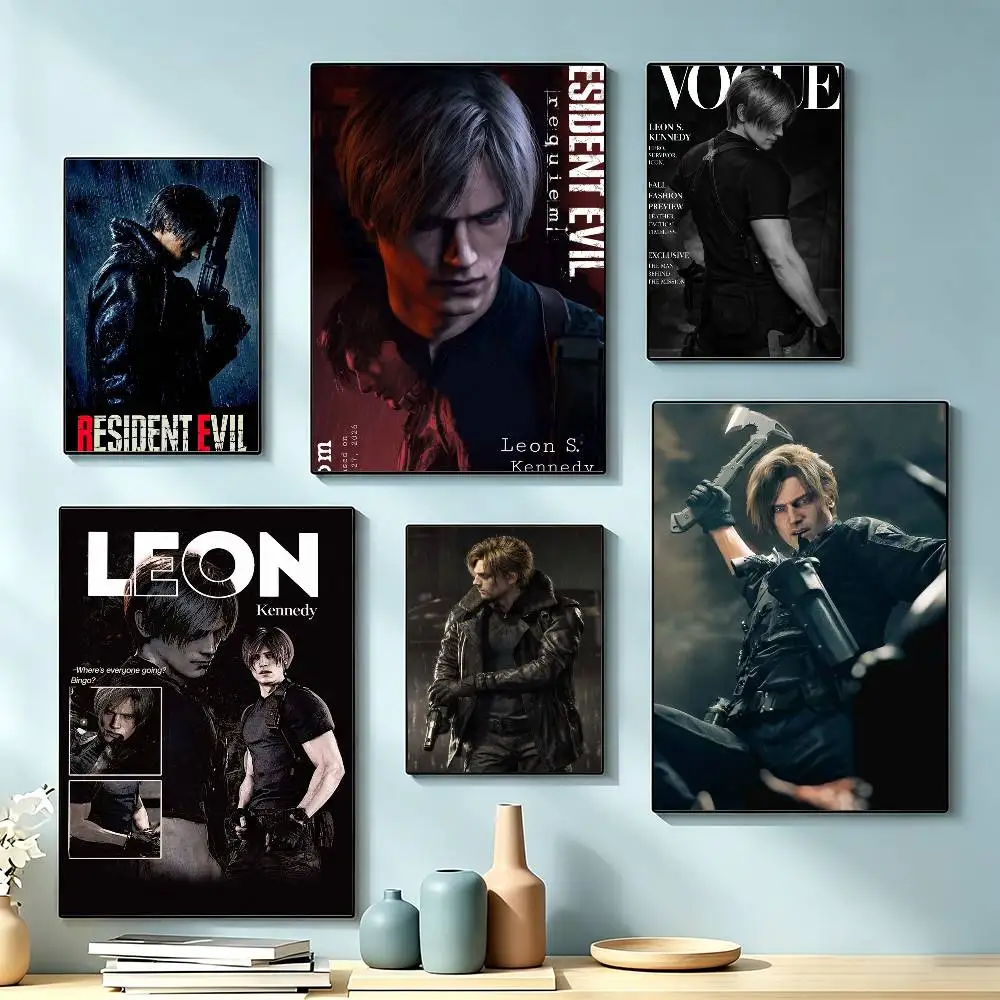 game Resident Evil Requiem Leon Poster High Quality Dorm Living Room Aesthetic Wall Decoration Painting Stickers Gift