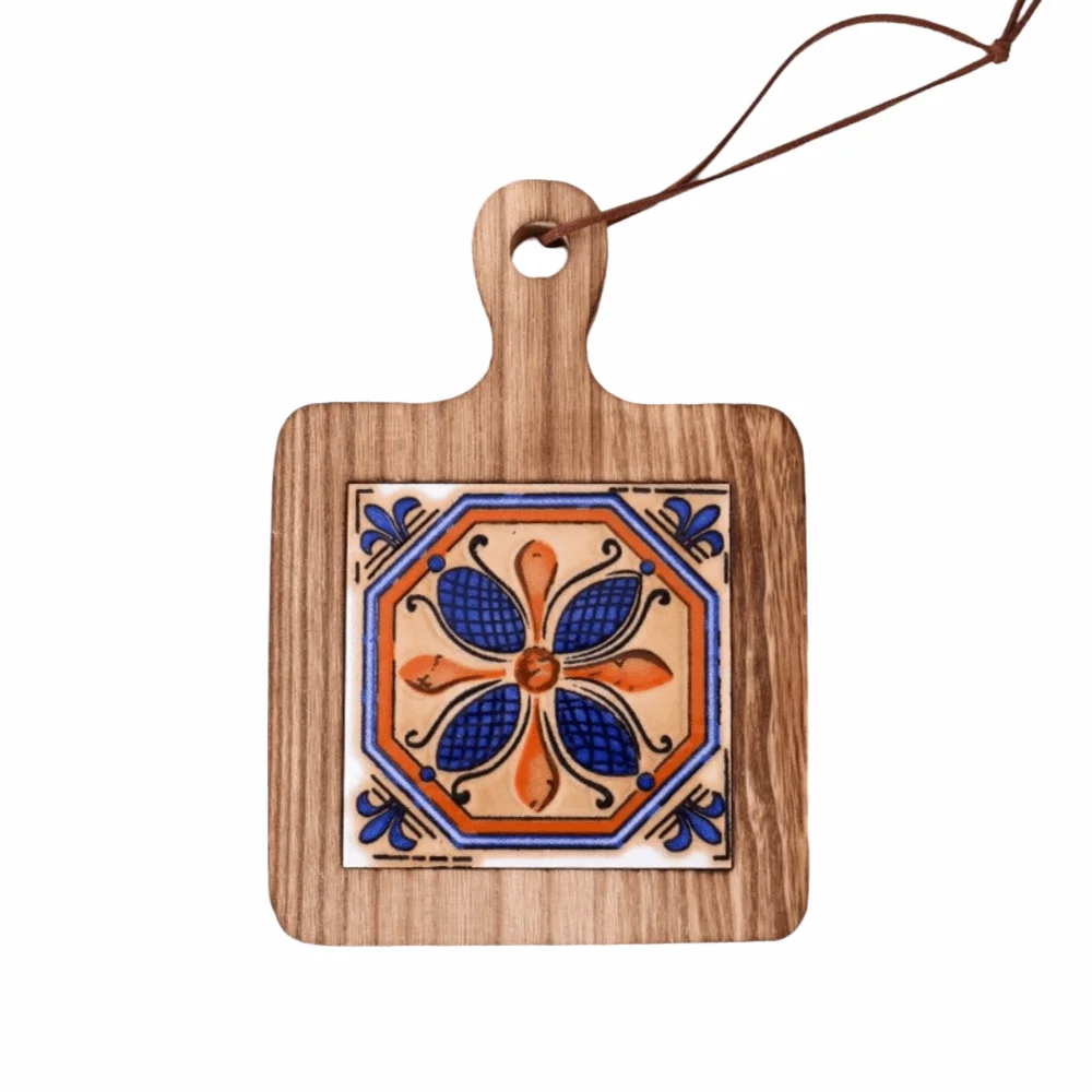 Japanese Style Heat Resistant Solid Wood Coaster Retro Square Coffee Cup Mat Floral Protective Wood Ceramic Tile Restaurant