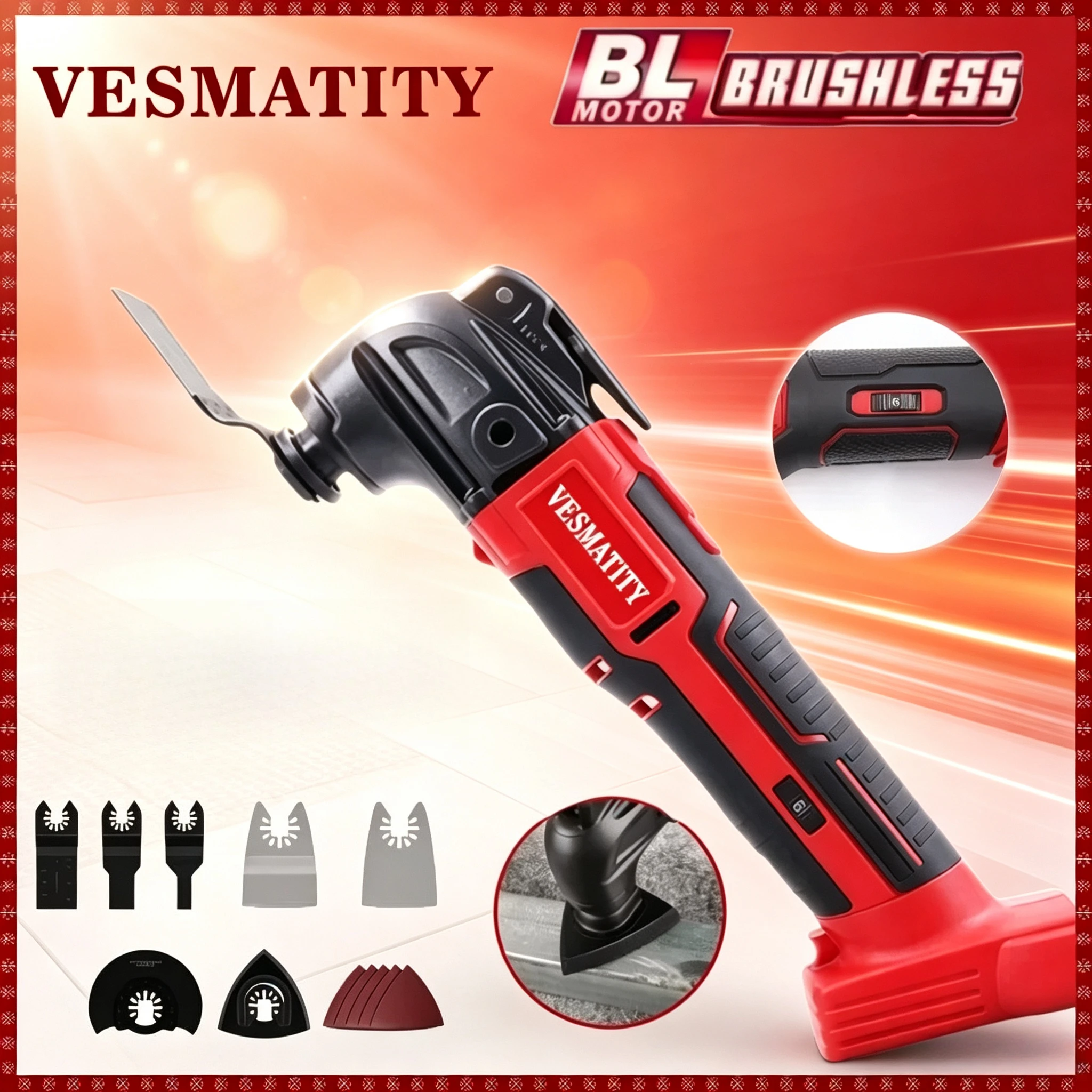 Electric Oscillating Multi Function Tool  Cordless Vibration Trimmer Cutting Saw Power Tools For Milwaukee Battery