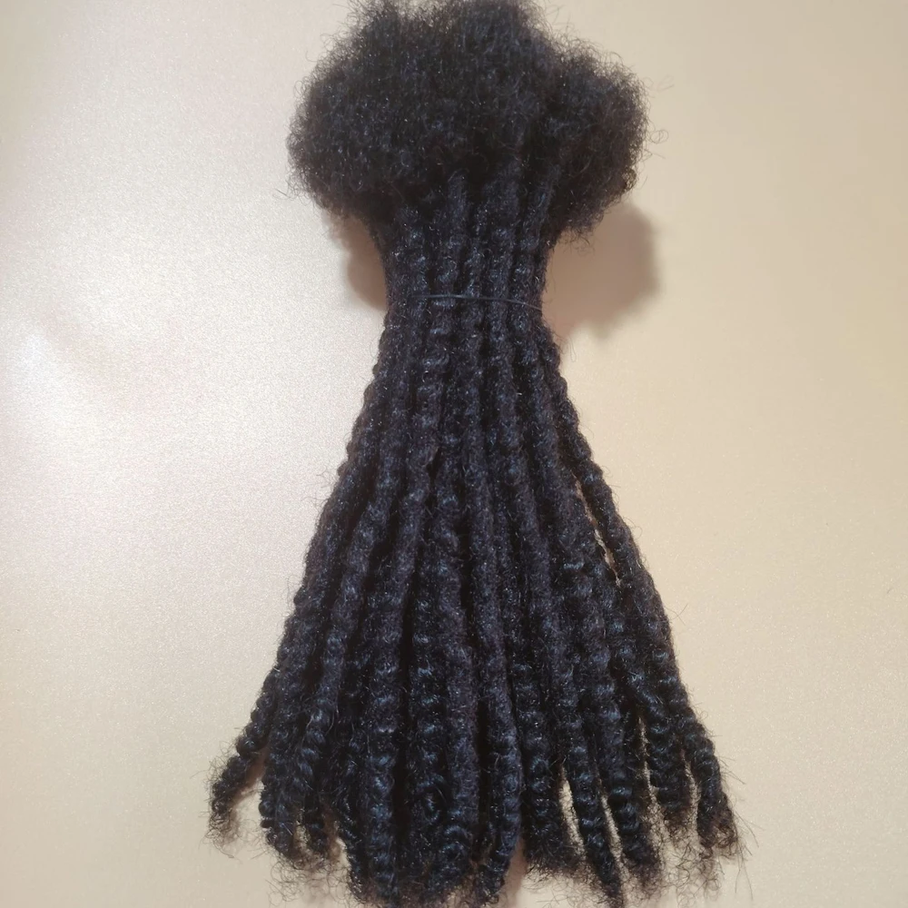 Afro Kinky Textured Locs Extensions 100% Human Hair Handmade Women's Hair Extensions Can Be Dyed 0.6 cm By Orientfashion