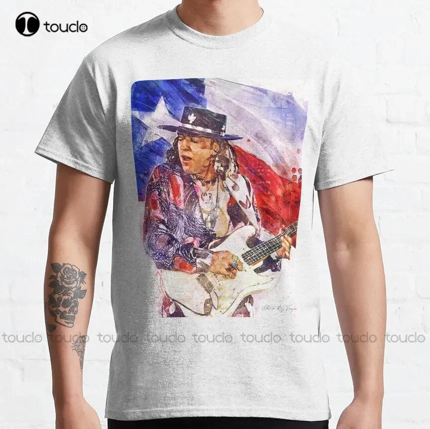 Stevie Ray Vaughan Tribute Watercolour Art Classic T-Shirt Custom Aldult Teen Unisex Digital Printing Tee Shirts Custom Gift