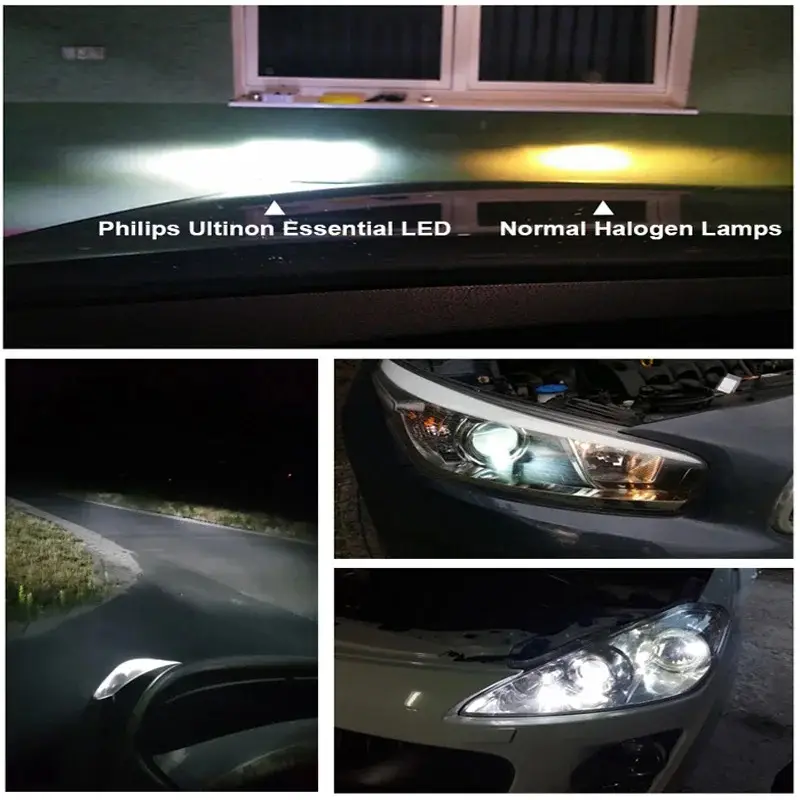إضاءة فيليبس Ultinon Essential LED من نوع H7، 6000 كلفن، 12 فولت، إضاءة أمامية للسيارة أكثر سطوعًا بنسبة 100%، حزمة ThermalCool 11972UEX2، زوج واحد - 3