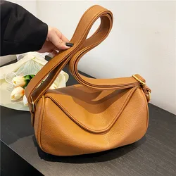 Luxury PU Leather Handbag Fashion Designer Pure Color Simple Women's Shoulder Bag Large-Capacity Casual Diagonal Woman Tote Bags