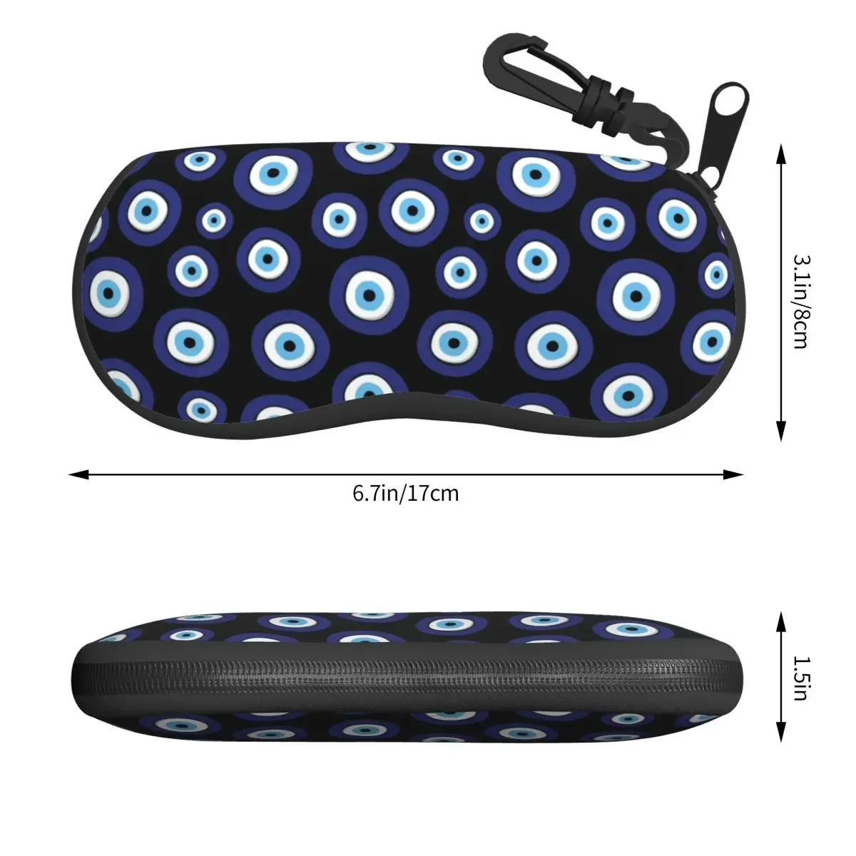 Greek Amulet Evil Eye Pattern Shell Eyeglasses Protector Cases Cool Sunglass Case Nazar Lucky Charm Glasses Pouch