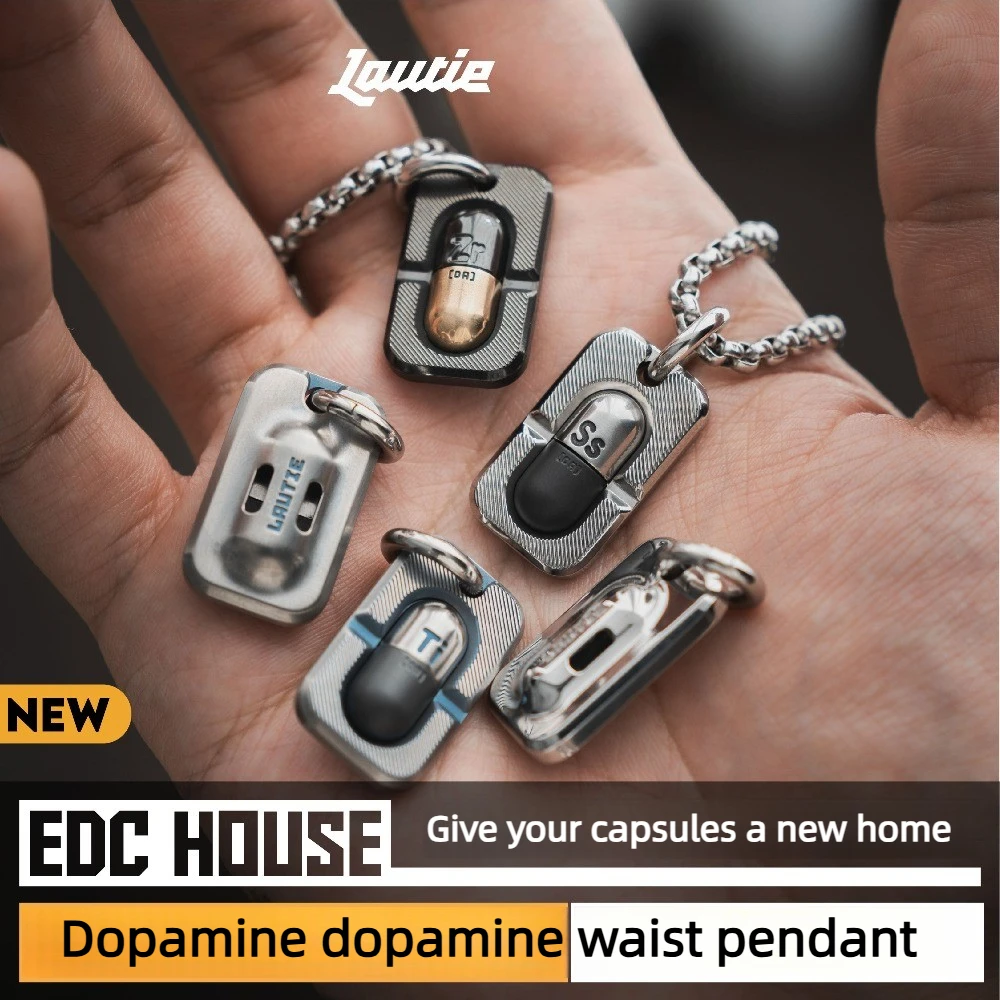 LAUTIE Dopamine Capsule KeychainBag Charm Outdoor Portable Stress Relief Toy