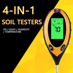 4 in 1 Soil PH Meter Tester Soil Tester PH Moisture Meter Temperature Sunlight Intensity Measurement Analysis Soil Acidity Test