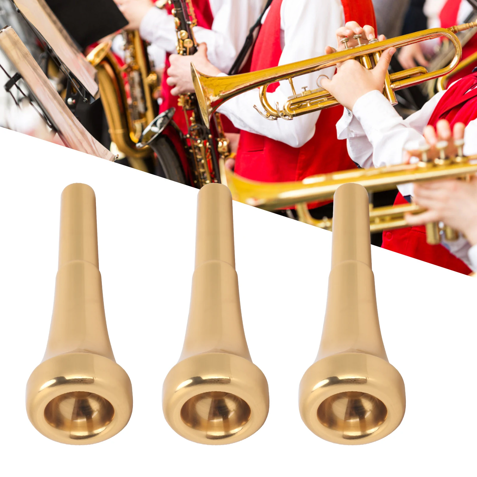 Trumpet Mouthpiece Brass 3C 5C 7C Instrument Mouthpiece Bright Tone Woodwind Musical Instrument Parts Performance Kids Toy