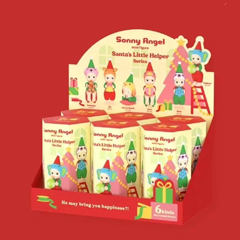 

6PCS Sonny Angel Santa'S Little Helper Series Blind Box Mystery Box Cute Mini Figure Christmas Gift Kawaii Desktop Decoration