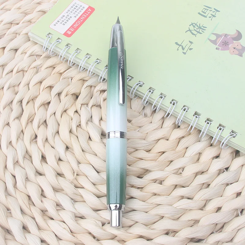 Limited Gradient Mint Green ! Jinhao 10 Retractable Fountain Pen EF/F Nib with Converter, Click Mechanism Writing Gift