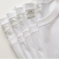 2 pièces 100% coton solide t-shirts hommes et femmes à manches courtes blanc t-shirts décontracté respirant ample col rond T-shirt Couple hauts 3