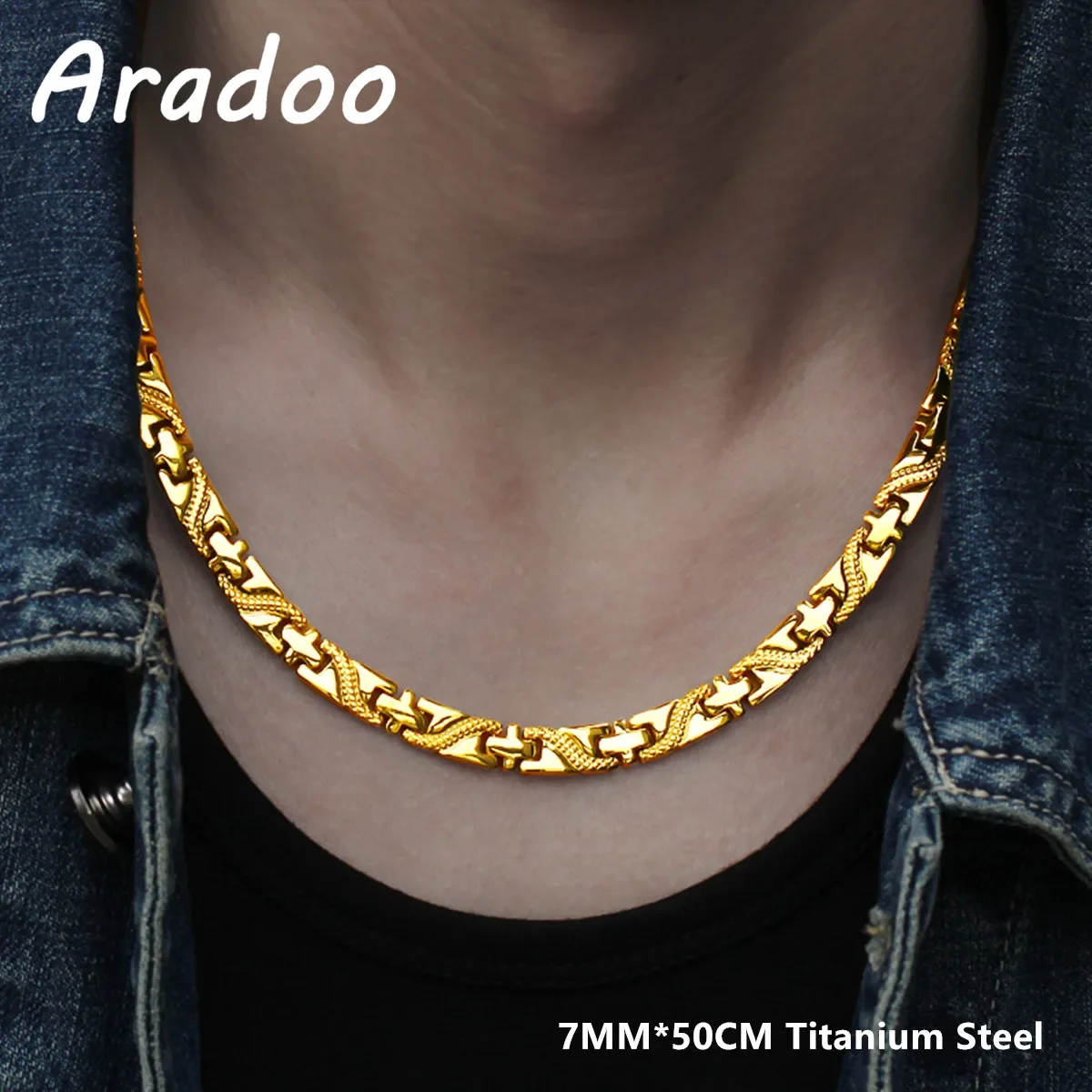 ARADOO Men Necklace Steel Silver 8