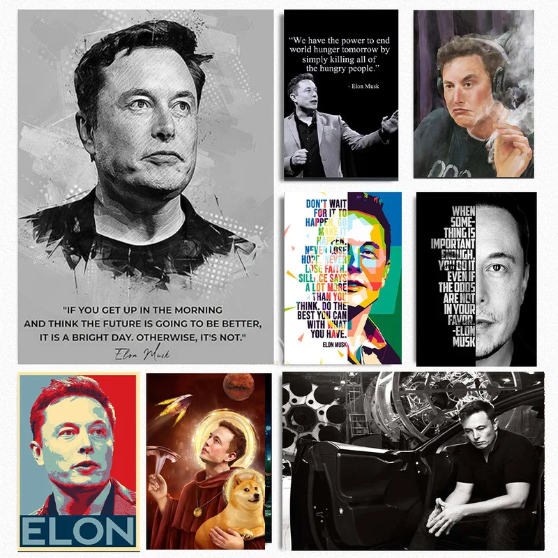 modern art inspirational Elon Musk Poster HD Print Canvas Printing Modern Art Poster Suitable for Home Wall Decoration Cuadros