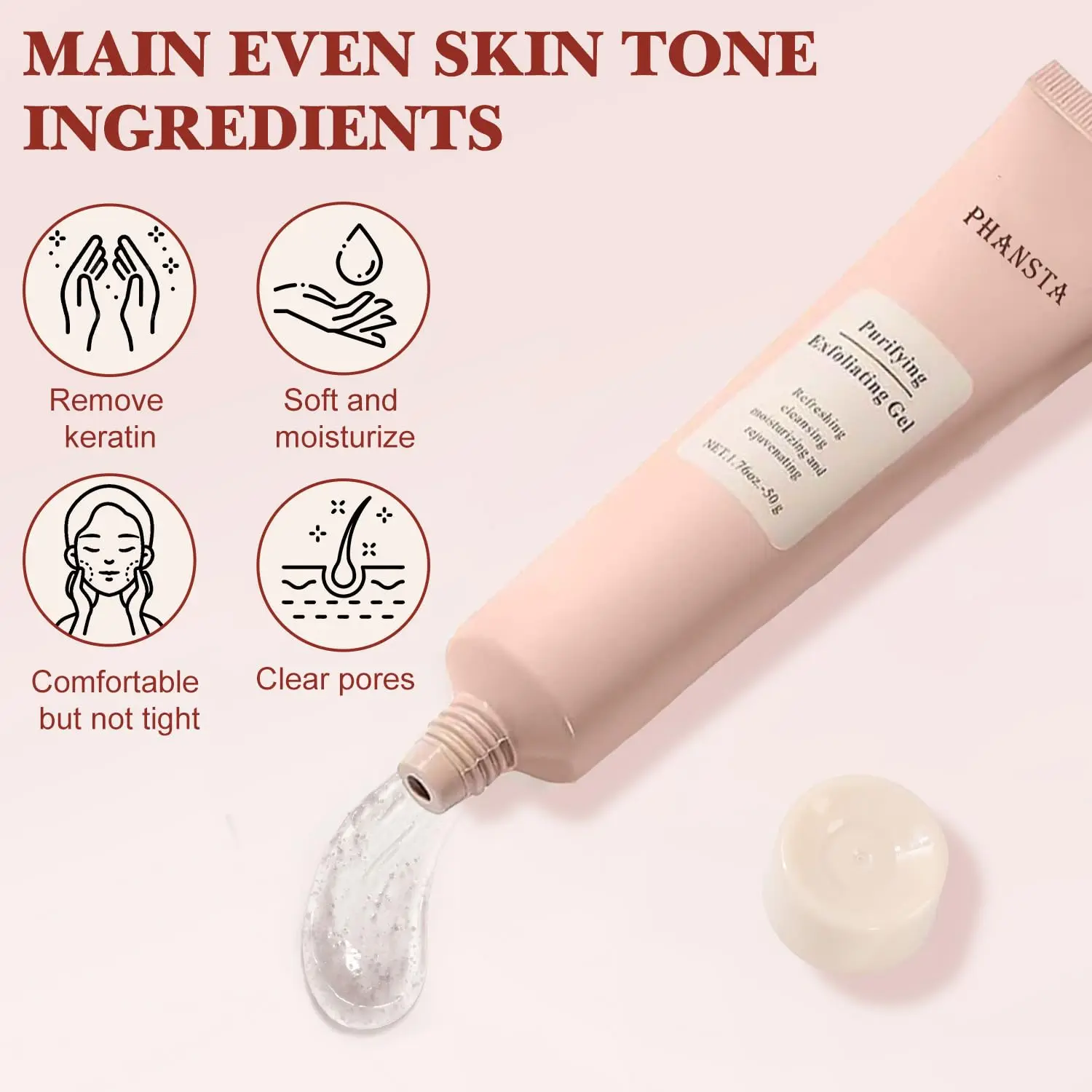 Face Exfoliating Gel Deep Cleansing Pores,Remove Dead Skin Purify Gentle Exfoliate Oil Control Moisturizing Face Scrub Skin Care view 2