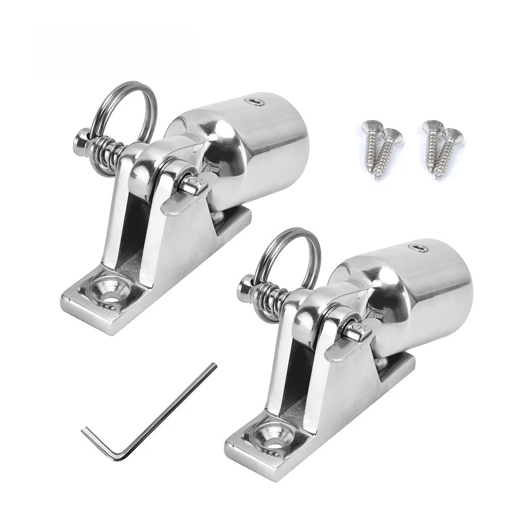 Stainless steel hiker set Top hardware, deck hinges with quick release pins, eye ends