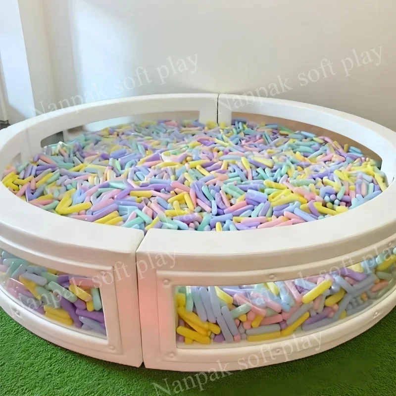 JINLI TOYS OCEAN8ft Indoor Soft Play clear  Window Round Ball Pit Transparent Panel Ball Pit for Party Hire