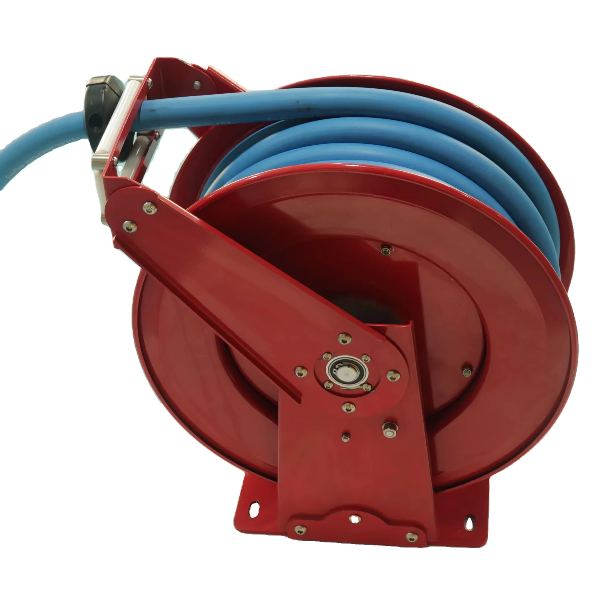 Retractable Hose Reel For Air Operated Pneumatic Mobile Lubricant Oil Dispensing Trolley Kit