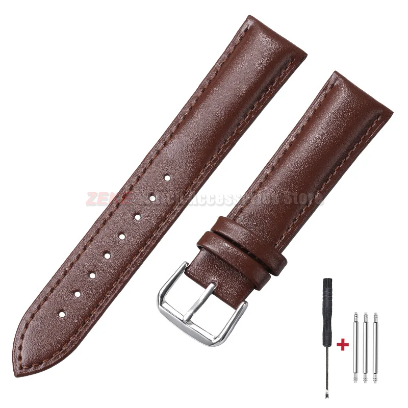 Echtes Kalbsleder-Uhrenarmband 12/13/14/15/16/17/18/19/20/21/22/24 mm, universelles Armband für Herren und Damen, Uhrenarmband-Zubehör