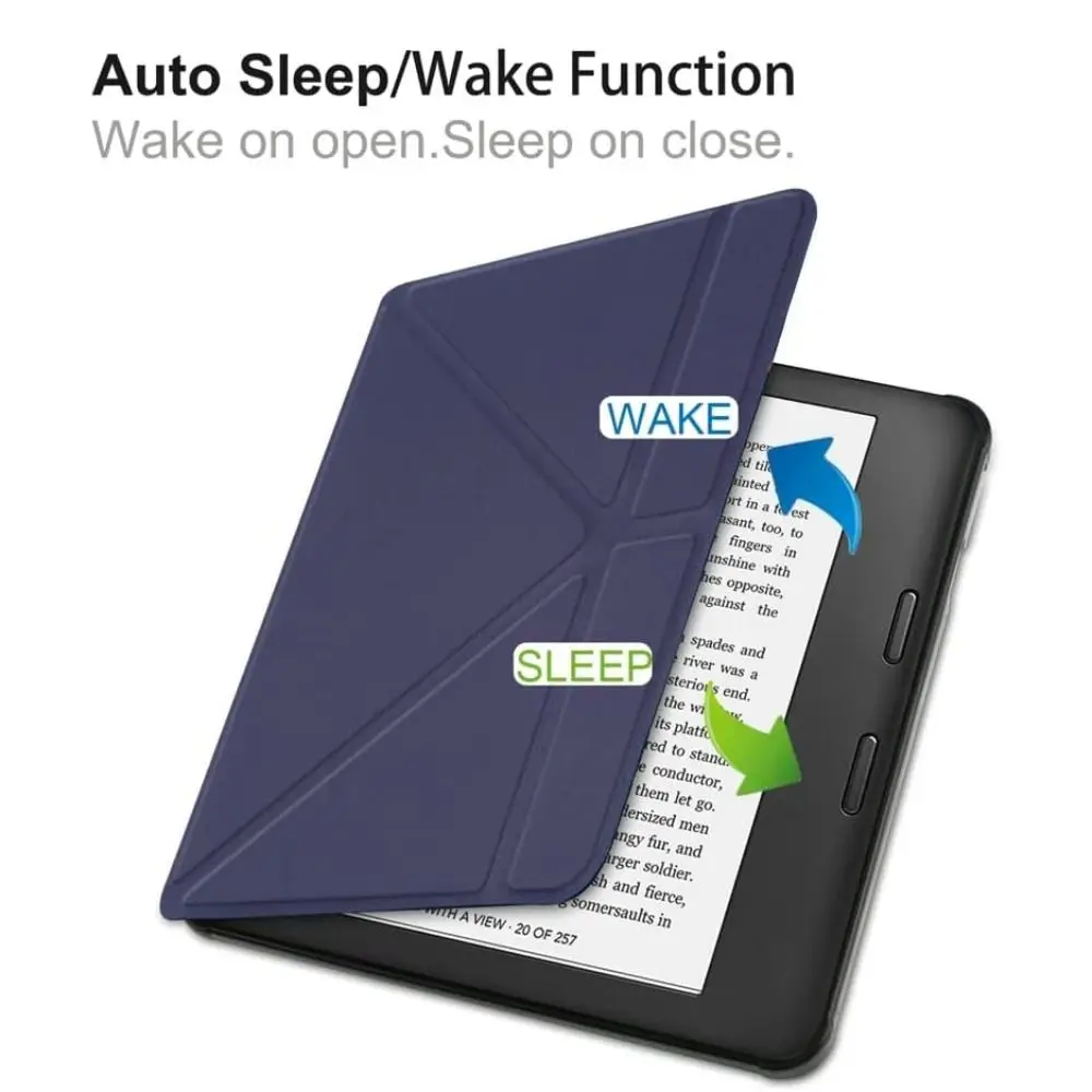 Multi-folding Stand 8 inch e-Reader Case Auto Wake/Sleep Shockproof N777 Smart Cover TPU Leather for Rakuten Kobo Sage