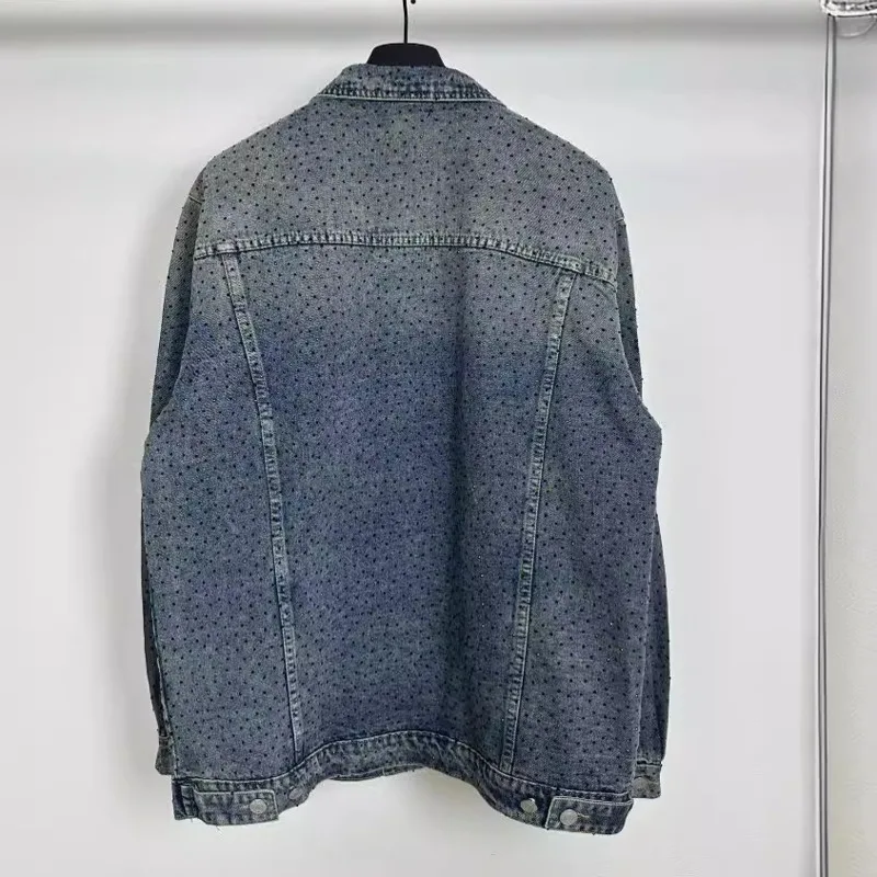 [BOMP] High End Version Paris Autumn/winter New Washed Starry Denim Jacket Both