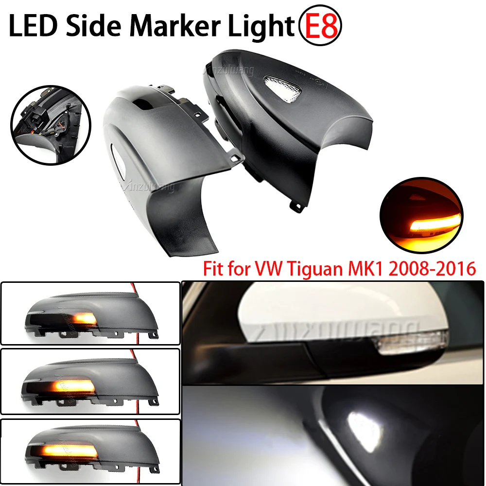 

2pcs LED Dynamic Turn Signal Light Fit for VW Tiguan MK1 2008-2016 Side Rearview Mirror Blinker Sequential Indicator
