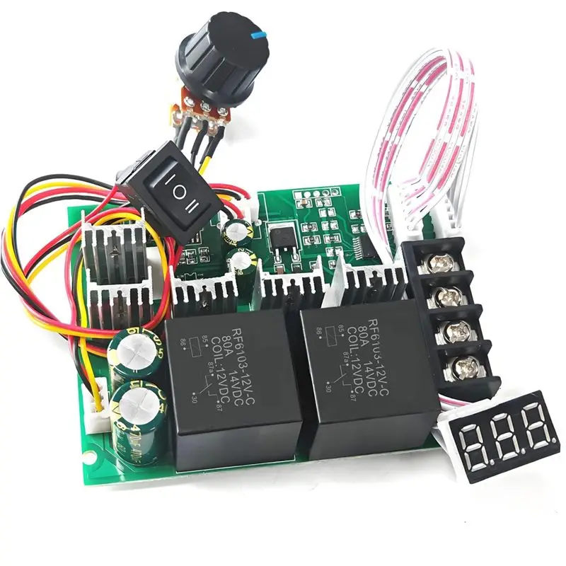 AC57-PWM DC Motor Speed Controller 12V-48V/40A, Forward-Reverse Switch, LED Display & Adjustable Potentiometer