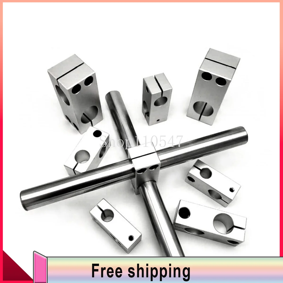 1Pcs Aluminum Alloy Optical Axis Cross Clamp SameDifferent Diameter Vertical Frame Connector, SingleDouble Screw, 550mm