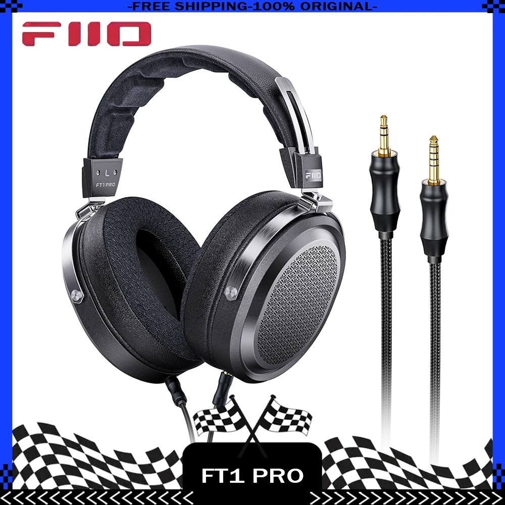 Fiio FT1 Pro Headphone Open Flat Headband Wired Hifi Headphones Customized 1μm Ultra-slim Diaphragm 374g 20Ω Sensitivity Gifts