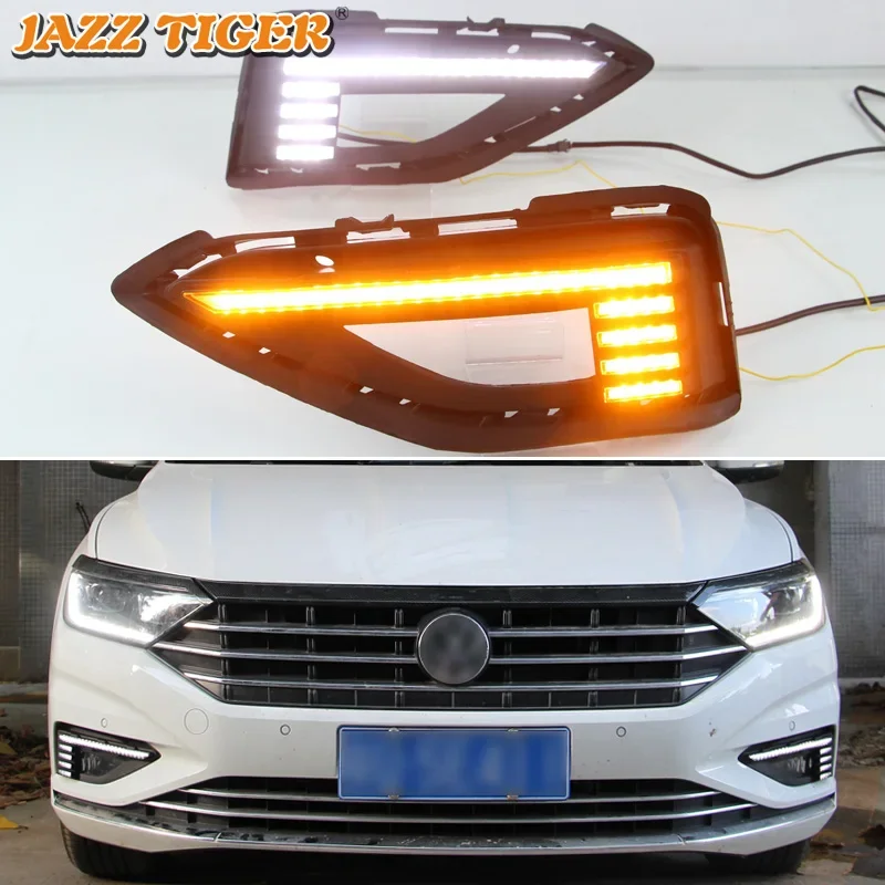 LED Daytime Running Lights For Volkswagen Jetta Sagitar 2019 2020 VW Drl  Turn Signals  Auto Led Accessory Headlights