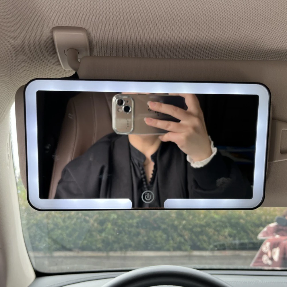 car universal slim vanity mirror,3x magnification high-definition sunshade,uxtra clear car mirror,Led mark up Passenger mirror
