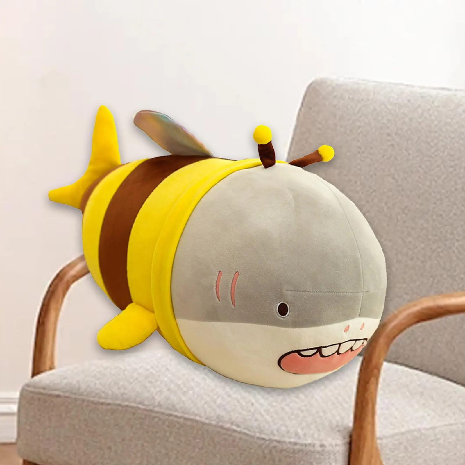 Plush Toy Bee Super Soft Plush Doll Toy Yellow Bee Shark Plushie Doll for Holiday Birthday Gifts Family Girlfriend Kids Toy