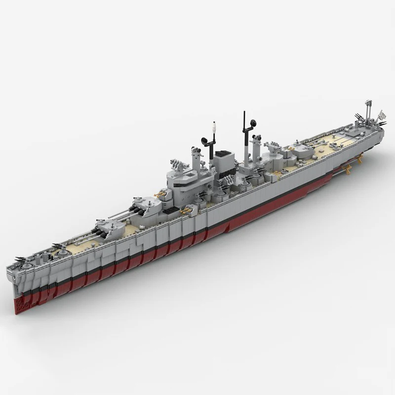 New 4053PCS WW2 Military MOC USS Des Moines battleship Model DIY creative ideas high-tech Child Toy birthday Gift warship Blocks